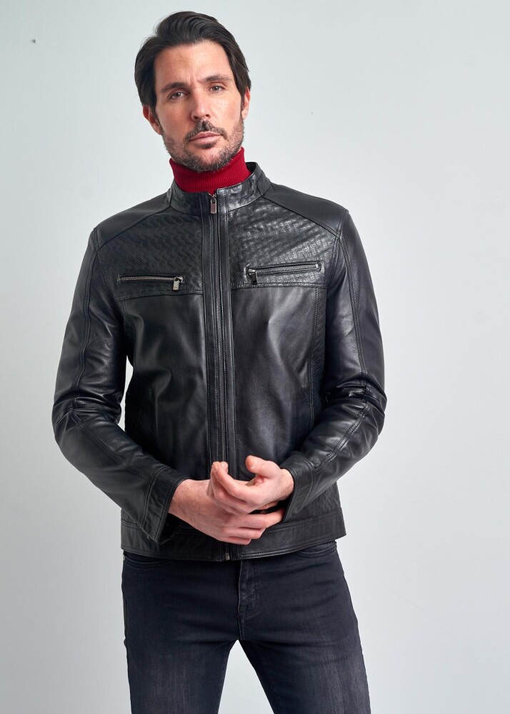 Renaud Motorcu Gerçek Deri Ceket - 4