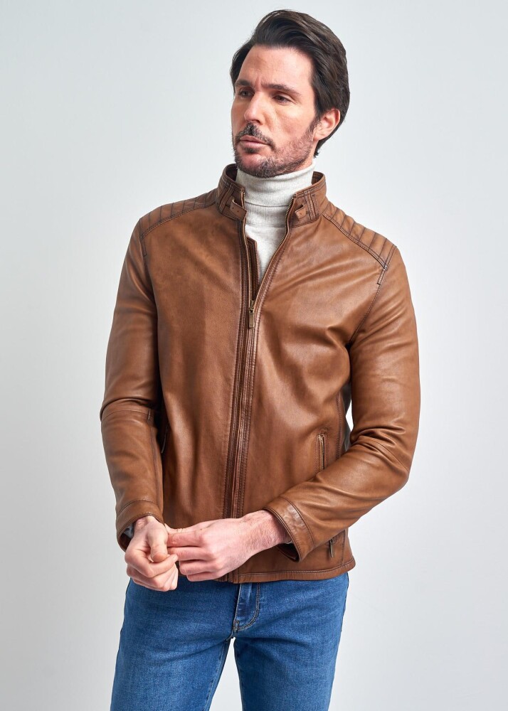 Mathieu Elite Erkek Gerçek Deri Ceket Fermuarli - Pierre Cardin