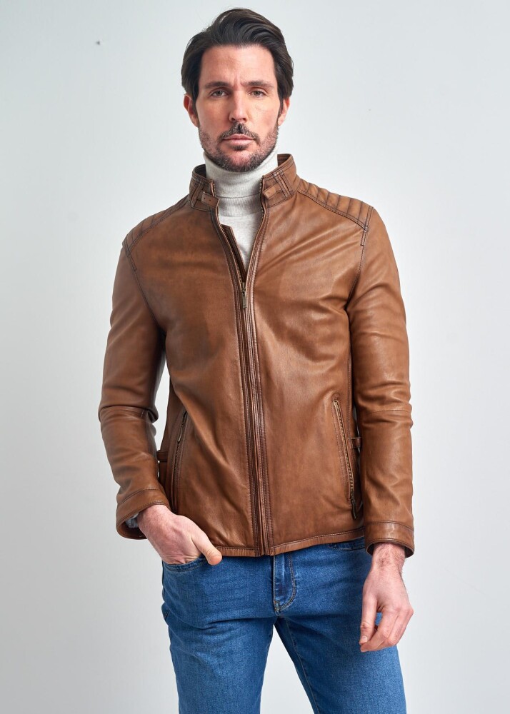 Mathieu Elite Erkek Gerçek Deri Ceket Fermuarli - Pierre Cardin (1)