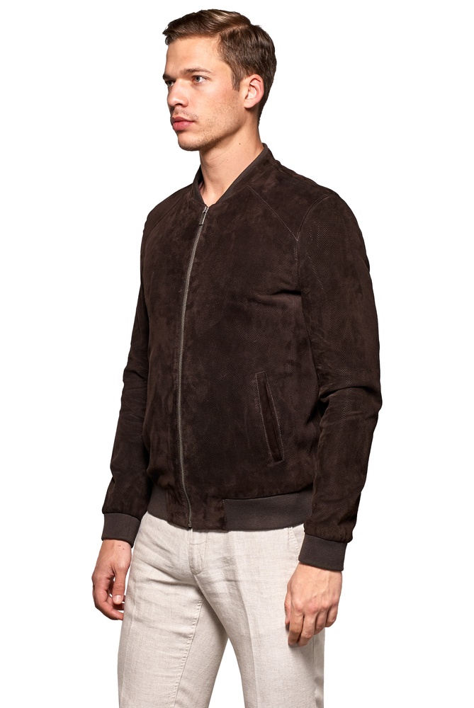 Men's Brown Sport Suede Genuine Leather Jacket - PIERRECARDIN (1)